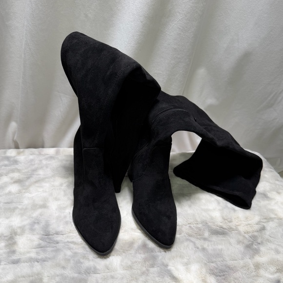 New Dolce Vita Black Suede Over the Knee Boots Size 6 - Picture 2 of 8